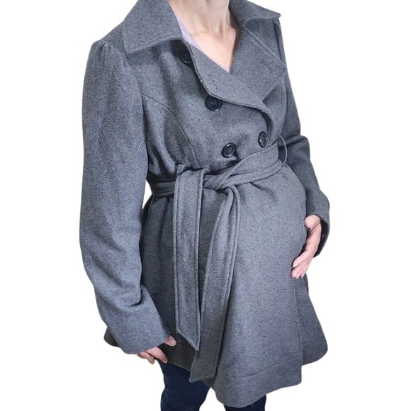 Liz Lange Maternity for Target Double-Breasted Notched Lapel Trench Coat #9212 - Picture 1 of 14